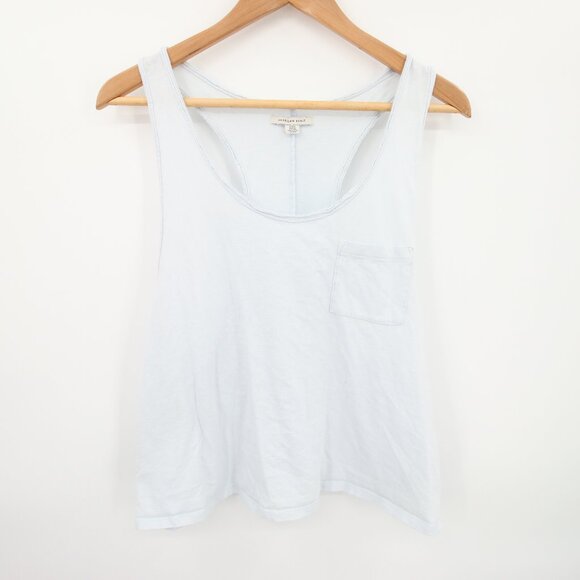 American Eagle Top Light Blue Racerback Scoop Round Neck 100% Cotton Large - Picture 1 of 8